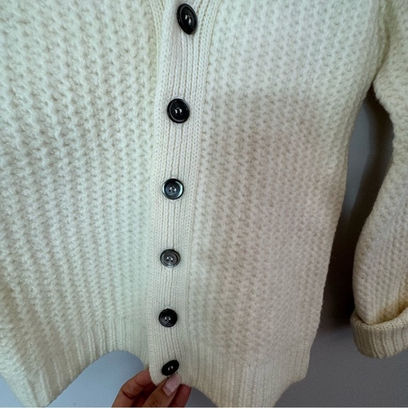 Vintage Wool Hand Knitted Cardigan Sweater - Picture 2 of 11